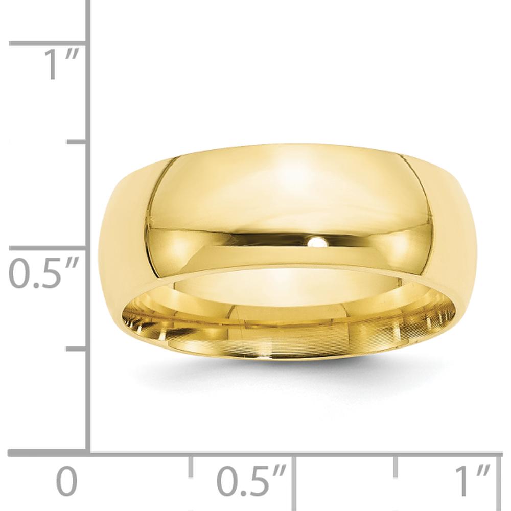 10K Yellow Gold 8mm Comfort Fit Wedding Band - Size 9