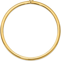10K Yellow Gold 8mm Domed Omega Necklace - Classic and Chic Design