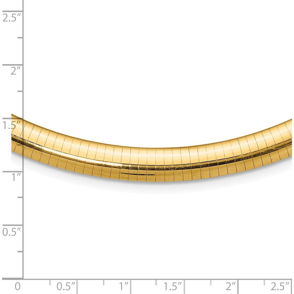 10K Yellow Gold 8mm Domed Omega Necklace - Classic and Chic Design