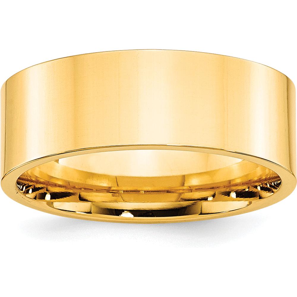 10K Yellow Gold 8mm Flat Comfort Fit Wedding Band Size 9.5