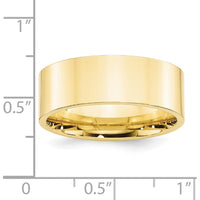 10K Yellow Gold 8mm Flat Comfort Fit Wedding Band - Standard Weight, Size 9