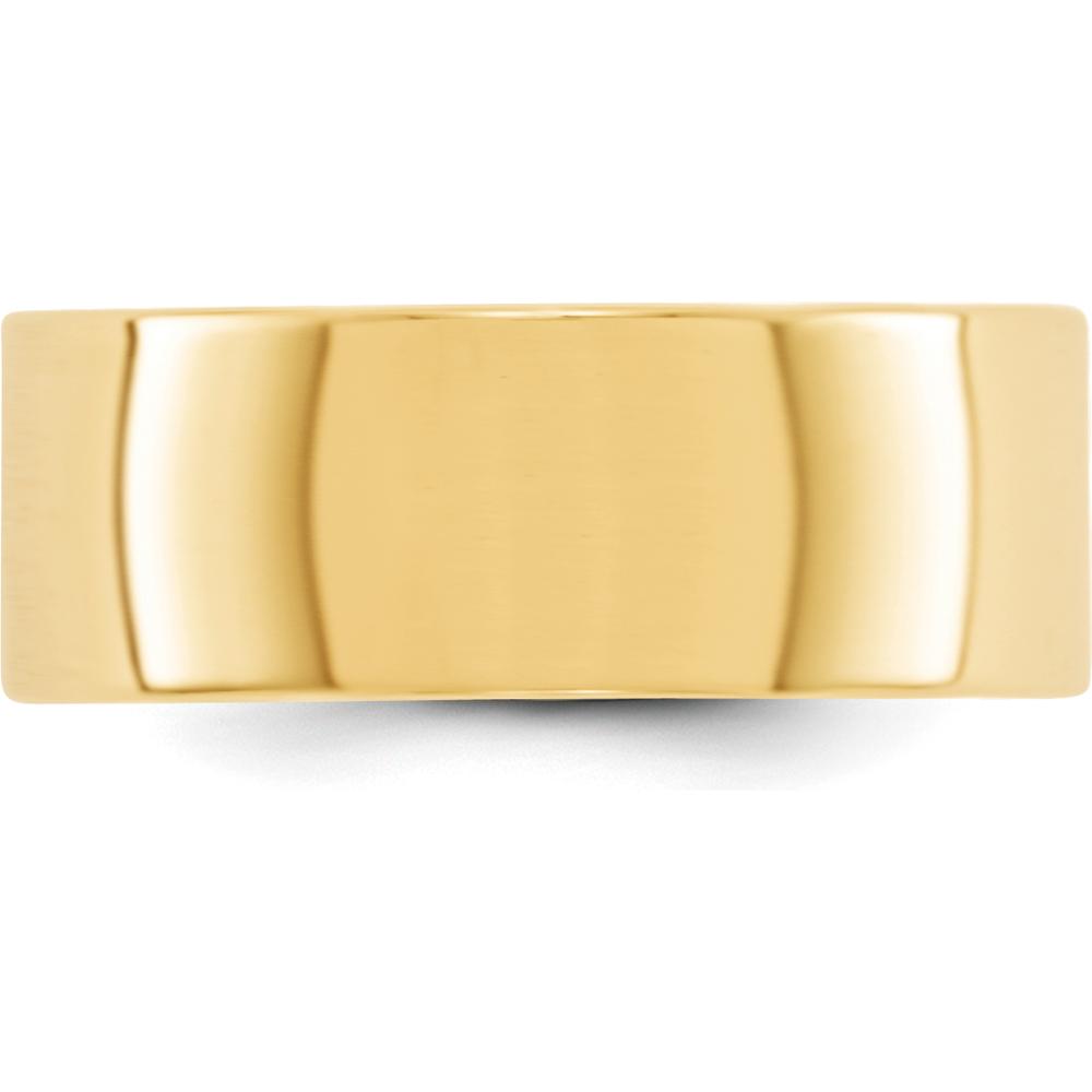 10K Yellow Gold 8mm Flat Wedding Band Size 8.5 - Lightweight Polished Finish