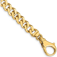 10K Yellow Gold 8mm Hand-Polished Fancy Link Bracelet