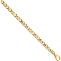 10K Yellow Gold 8mm Hand-Polished Fancy Link Bracelet