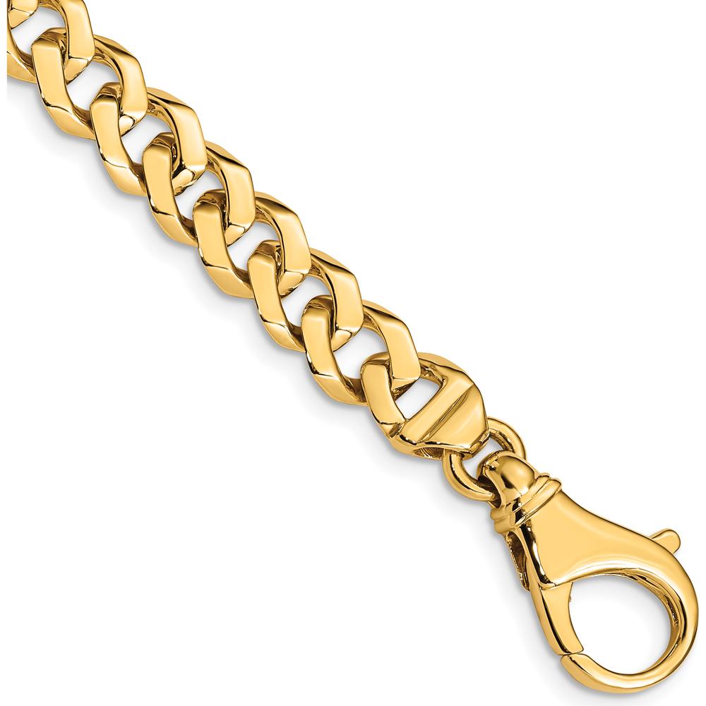 10K Yellow Gold 8mm Hand-polished Fancy Link Bracelet - 8" Length