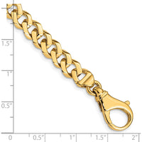10K Yellow Gold 8mm Hand-polished Fancy Link Bracelet - 8" Length