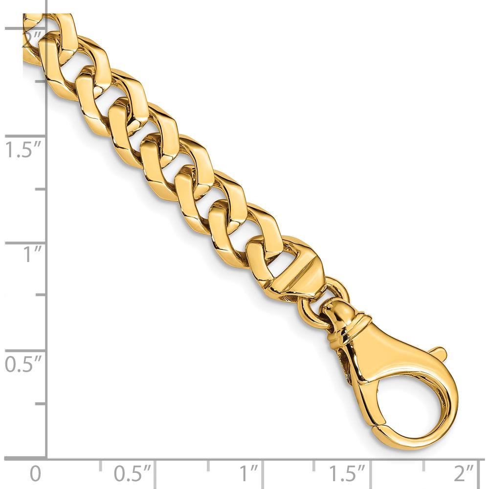 10K Yellow Gold 8mm Hand-polished Fancy Link Bracelet - 8" Length