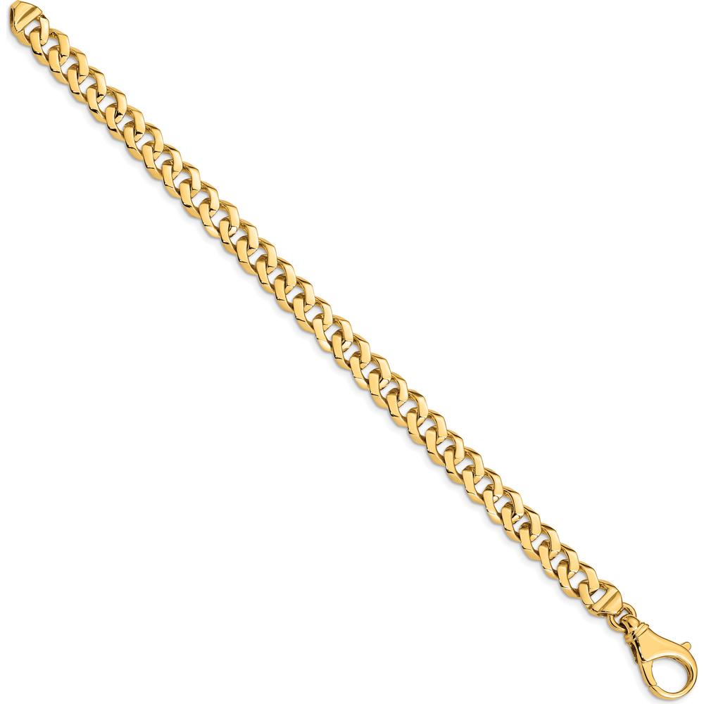 10K Yellow Gold 8mm Hand-polished Fancy Link Bracelet - 8" Length
