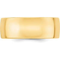 10K Yellow Gold 8mm Lightweight Comfort Fit Wedding Band - Size 10