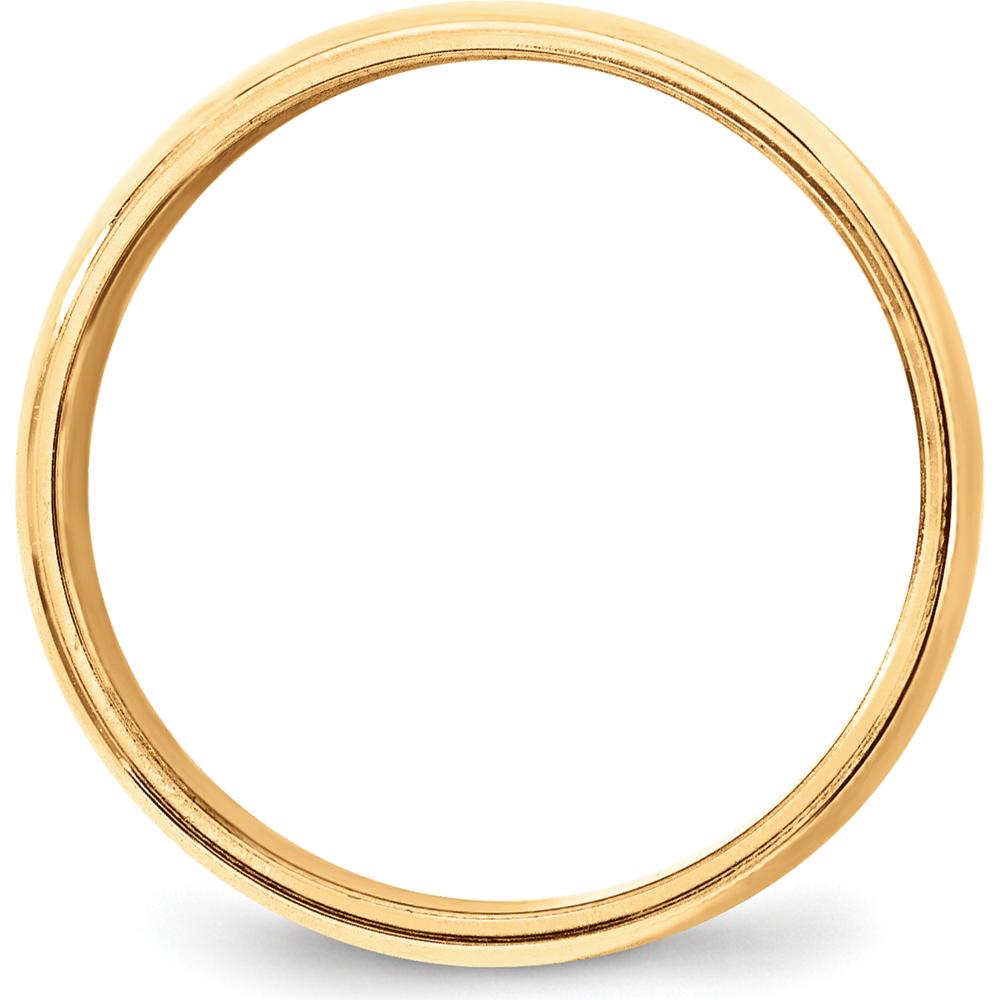 10K Yellow Gold 8mm Milgrain Half Round Wedding Band - Size 11