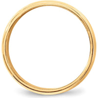 10K Yellow Gold 8mm Milgrain Half Round Wedding Band Size 14