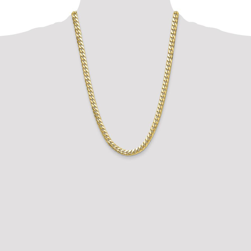 10K Yellow Gold 8mm Solid Miami Cuban Chain - 24" Length