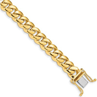 10K Yellow Gold 9.25" Hand-polished Miami Cuban Chain Link Bracelet - 8.7mm Width