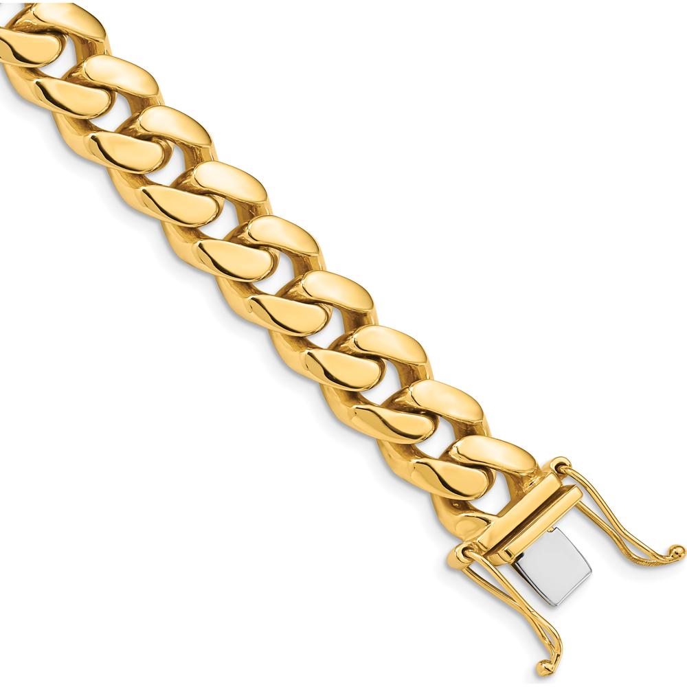 10K Yellow Gold 9.25" Hand-polished Miami Cuban Link Bracelet - 10.7mm Chain Width