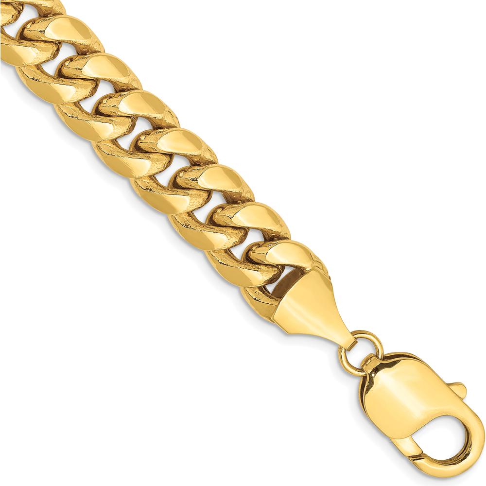 10K Yellow Gold 9.3mm Semi-Solid Miami Cuban Chain Bracelet - 10in Length