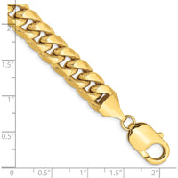 10K Yellow Gold 9.3mm Semi-Solid Miami Cuban Chain Bracelet - 8" Length
