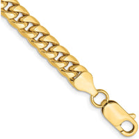 10K Yellow Gold 9" 6mm Semi-Solid Miami Cuban Chain Bracelet