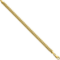 10K Yellow Gold 9" 6mm Semi-Solid Miami Cuban Chain Bracelet