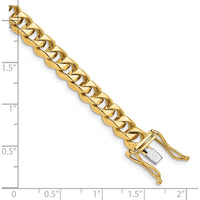 10K Yellow Gold 9" 7mm Curb Chain Link Bracelet - Hand-Polished, Solid Construction