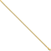 10K Yellow Gold 9" Concave Anchor Chain Anklet - Polished Finish