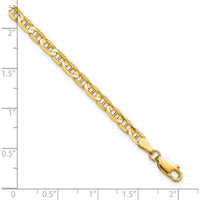 10K Yellow Gold 9" Concave Anchor Chain Bracelet - 3.75mm Width