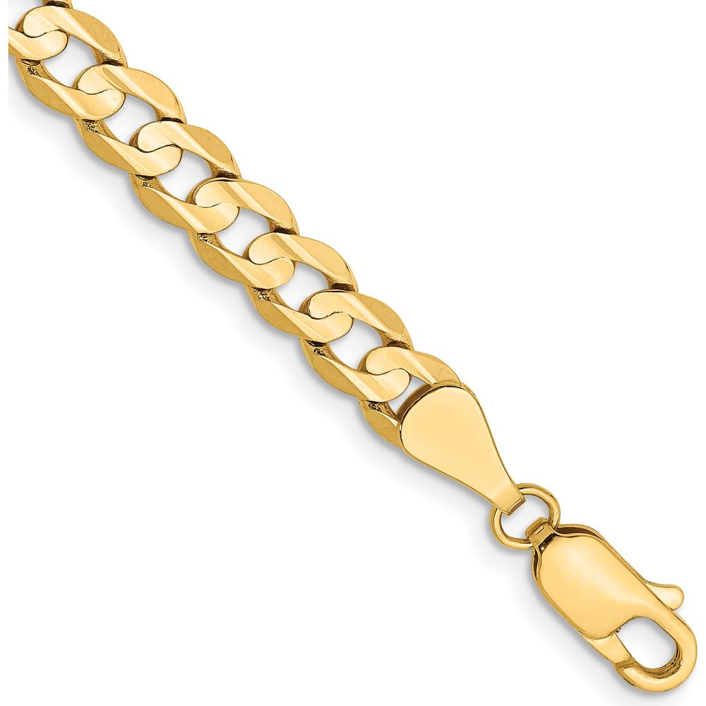 10K Yellow Gold 9" Curb Chain Bracelet with Lobster Clasp