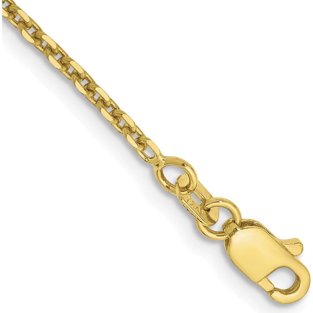10K Yellow Gold 9" Diamond-Cut Cable Chain Bracelet - Polished Finish