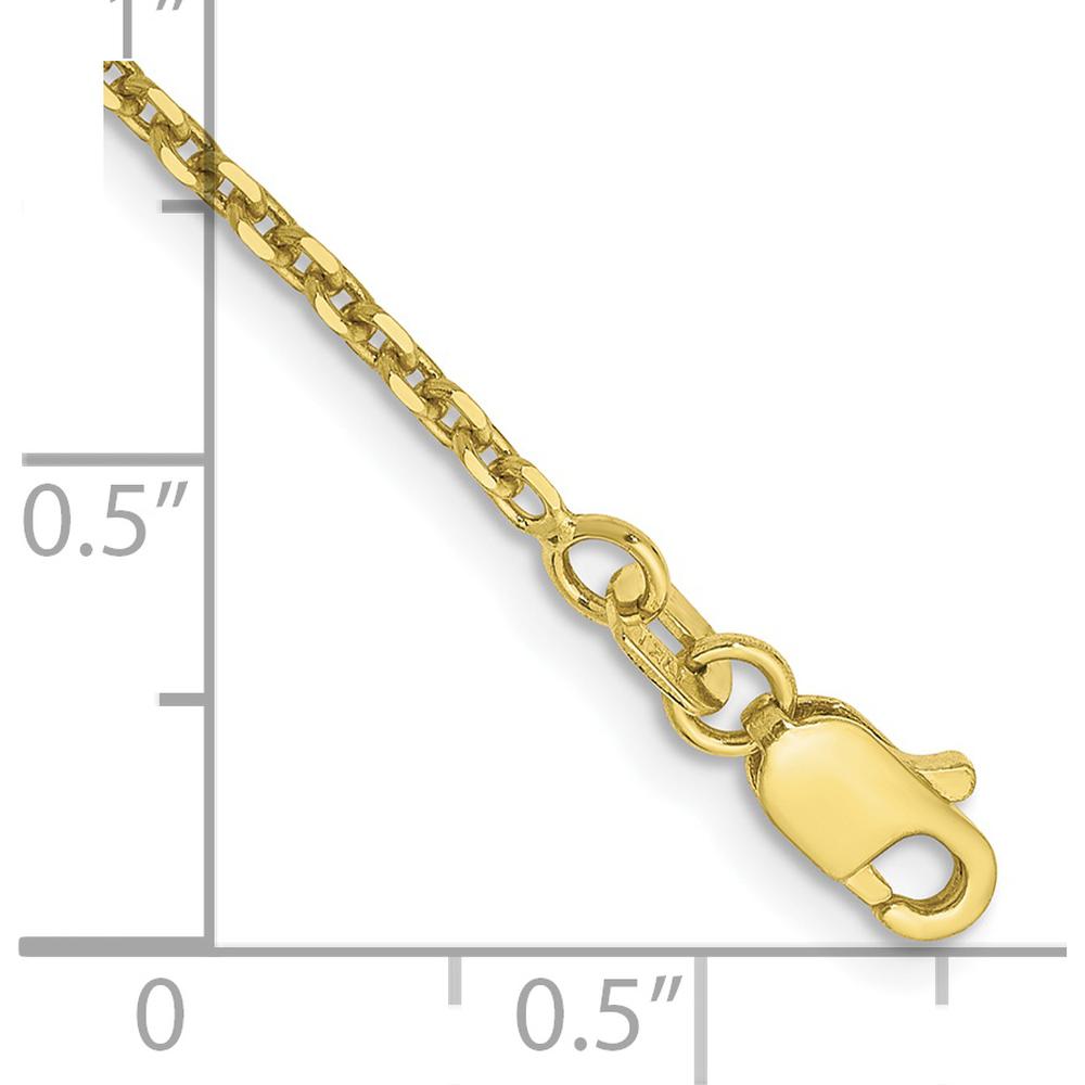 10K Yellow Gold 9" Diamond-Cut Cable Chain Bracelet - Polished Finish