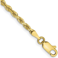 10K Yellow Gold 9" Diamond-Cut Quadruple Rope Chain Bracelet - 2.75mm