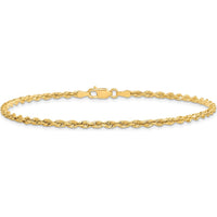 10K Yellow Gold 9" Diamond-Cut Quadruple Rope Chain Bracelet - 2.75mm
