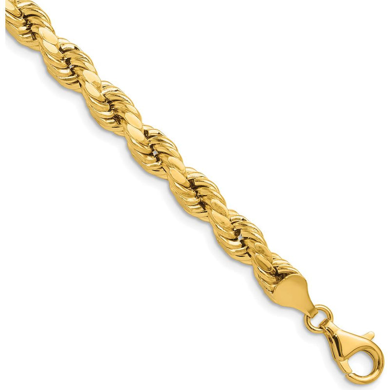 10K Yellow Gold 9" Diamond-Cut Rope Chain Anklet