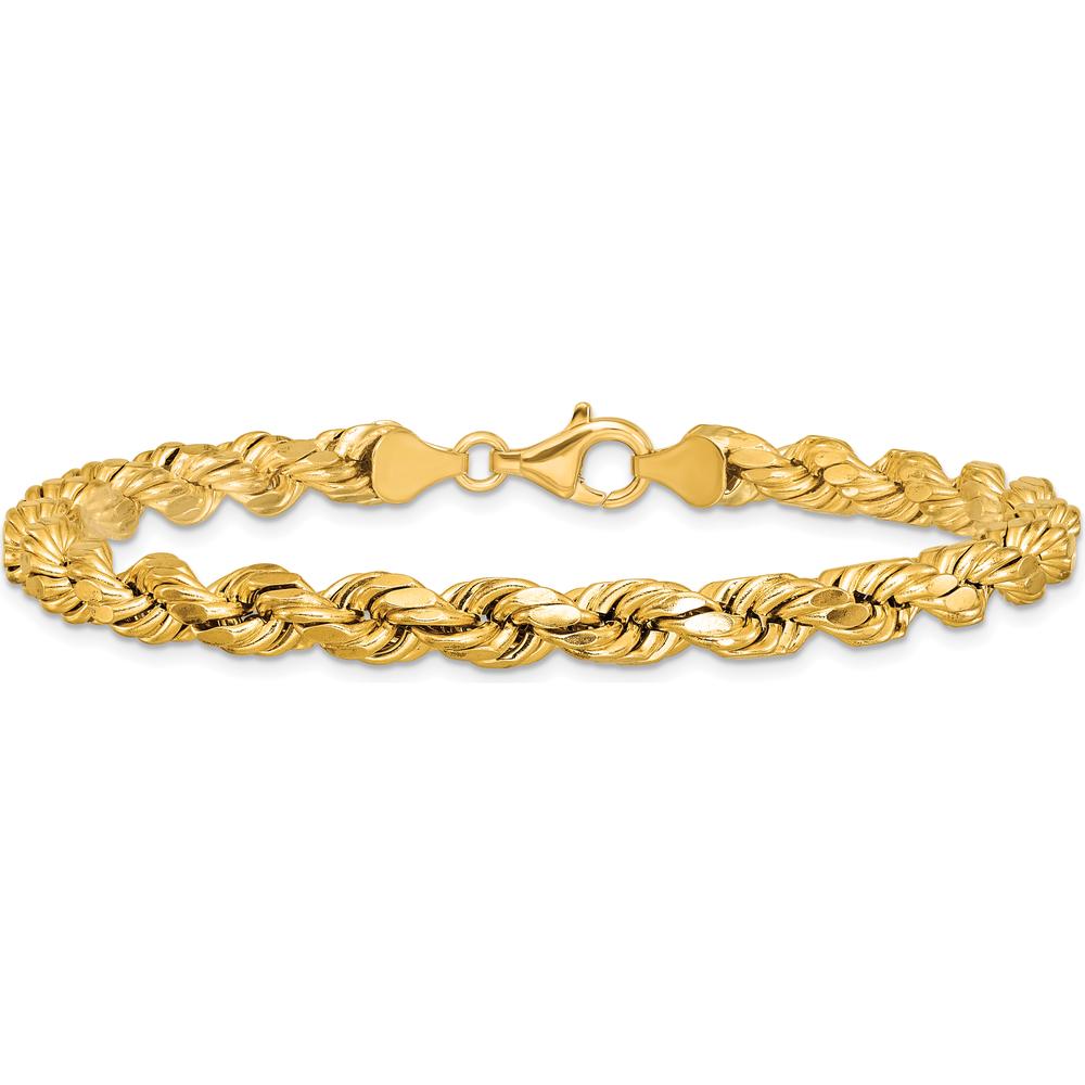 10K Yellow Gold 9" Diamond-Cut Rope Chain Anklet