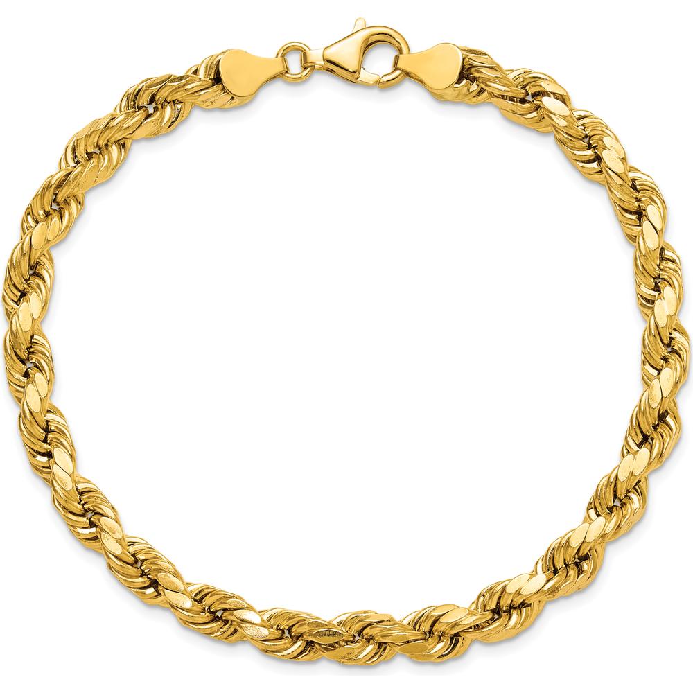 10K Yellow Gold 9" Diamond-Cut Rope Chain Anklet