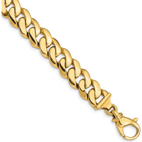 10K Yellow Gold 9" Fancy Link Chain Bracelet - 10.75mm Width