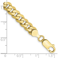 10K Yellow Gold 9" Flat Beveled Curb Chain Bracelet