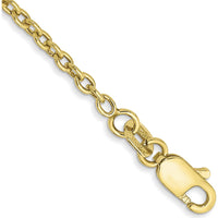 10K Yellow Gold 9" Forzantine Cable Chain Anklet - 1.8mm Width