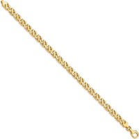 10K Yellow Gold 9" Hand-polished Fancy Link Bracelet - 6.1mm Width