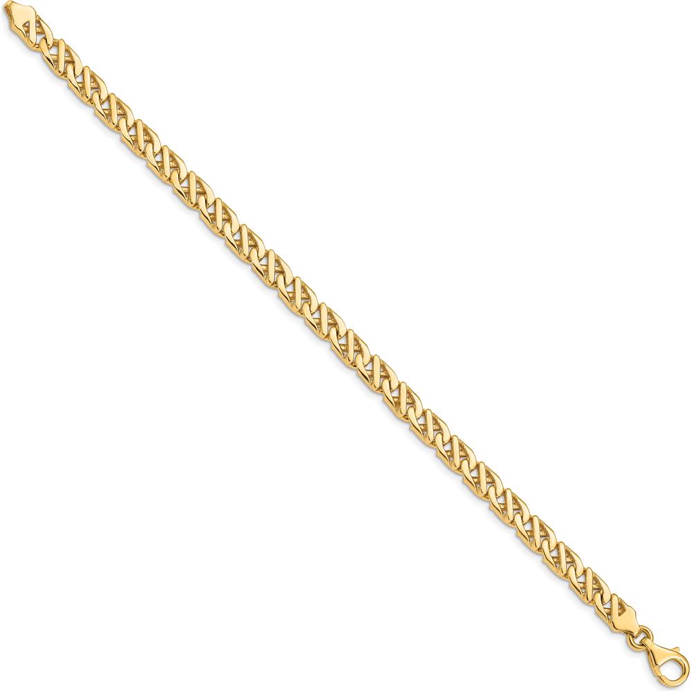 10K Yellow Gold 9" Hand-polished Fancy Link Bracelet - 6.1mm Width