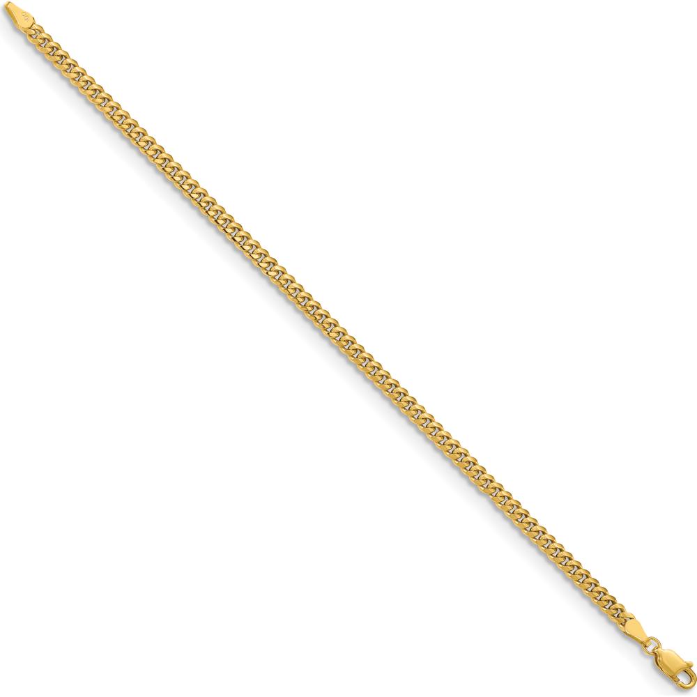 10K Yellow Gold 9" Solid Miami Cuban Anklet - 3.5mm Links