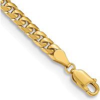 10K Yellow Gold 9" Solid Miami Cuban Anklet Chain - 4.3mm Width