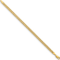 10K Yellow Gold 9" Solid Miami Cuban Anklet Chain - 4.3mm Width
