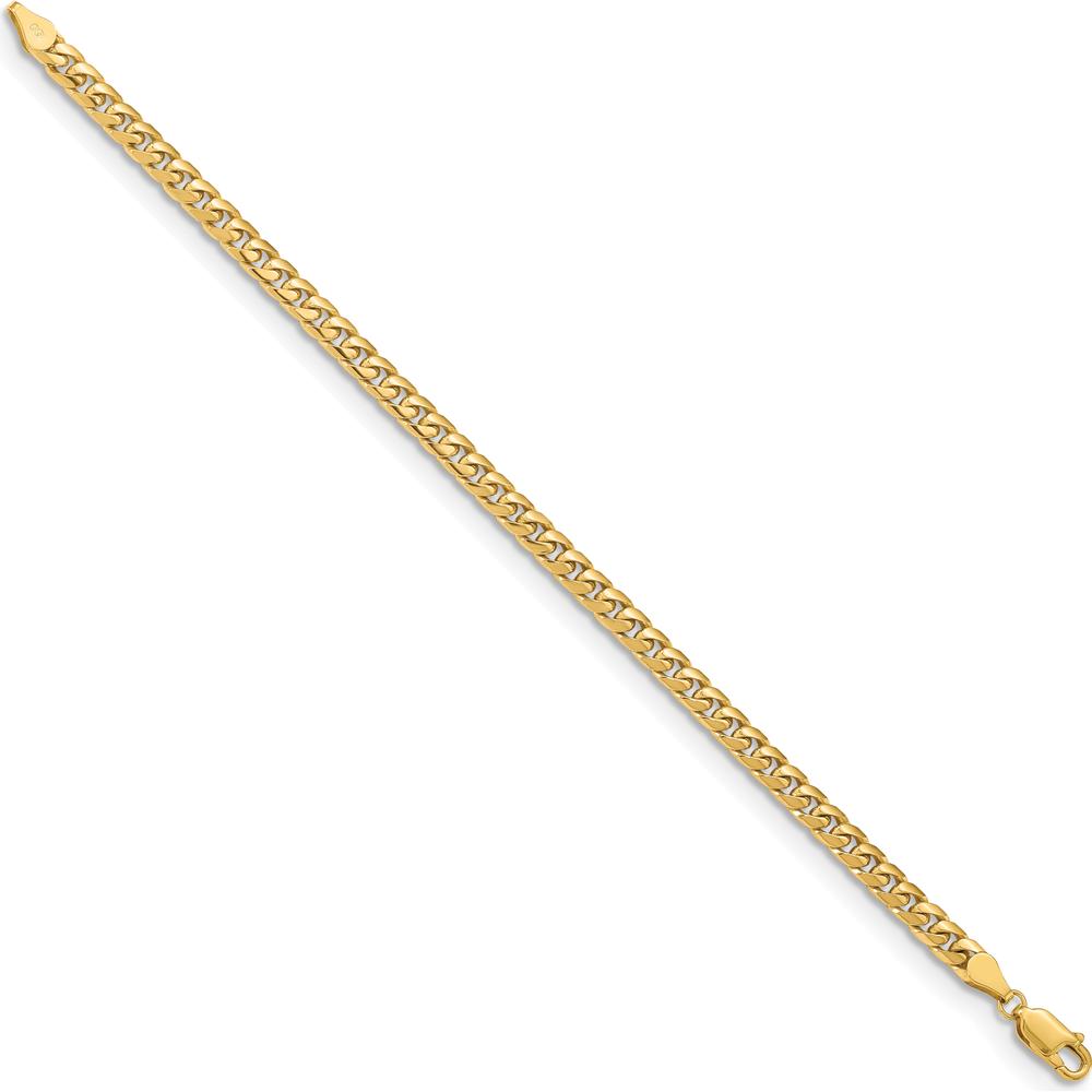 10K Yellow Gold 9" Solid Miami Cuban Anklet Chain - 4.3mm Width
