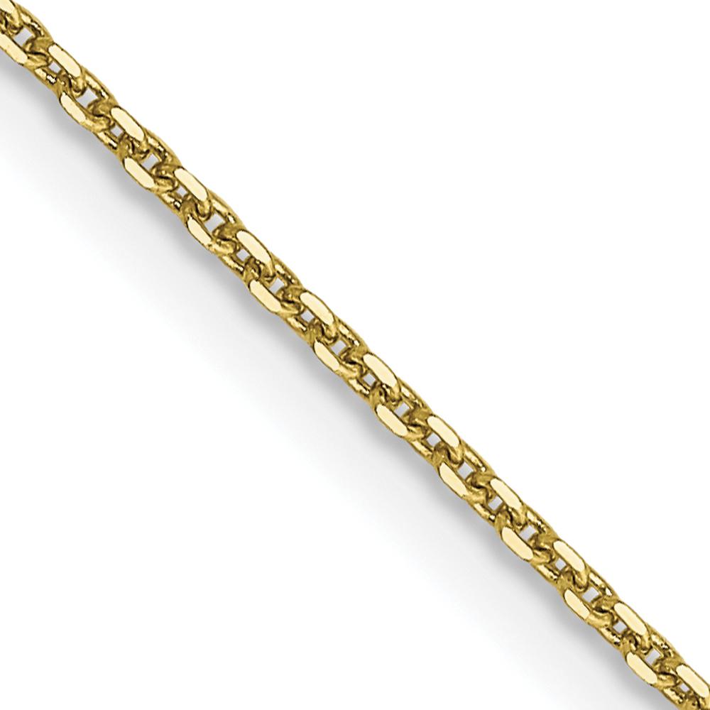10K Yellow Gold .9mm Diamond-Cut Round Open Link Cable Chain - 22"