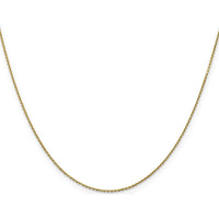 10K Yellow Gold .9mm Diamond-Cut Round Open Link Cable Chain - 22"
