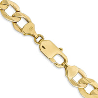 10K Yellow Gold 9mm Semi-Solid Curb Chain Necklace - 20"