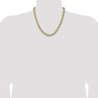 10K Yellow Gold 9mm Semi-Solid Curb Chain Necklace - 20"