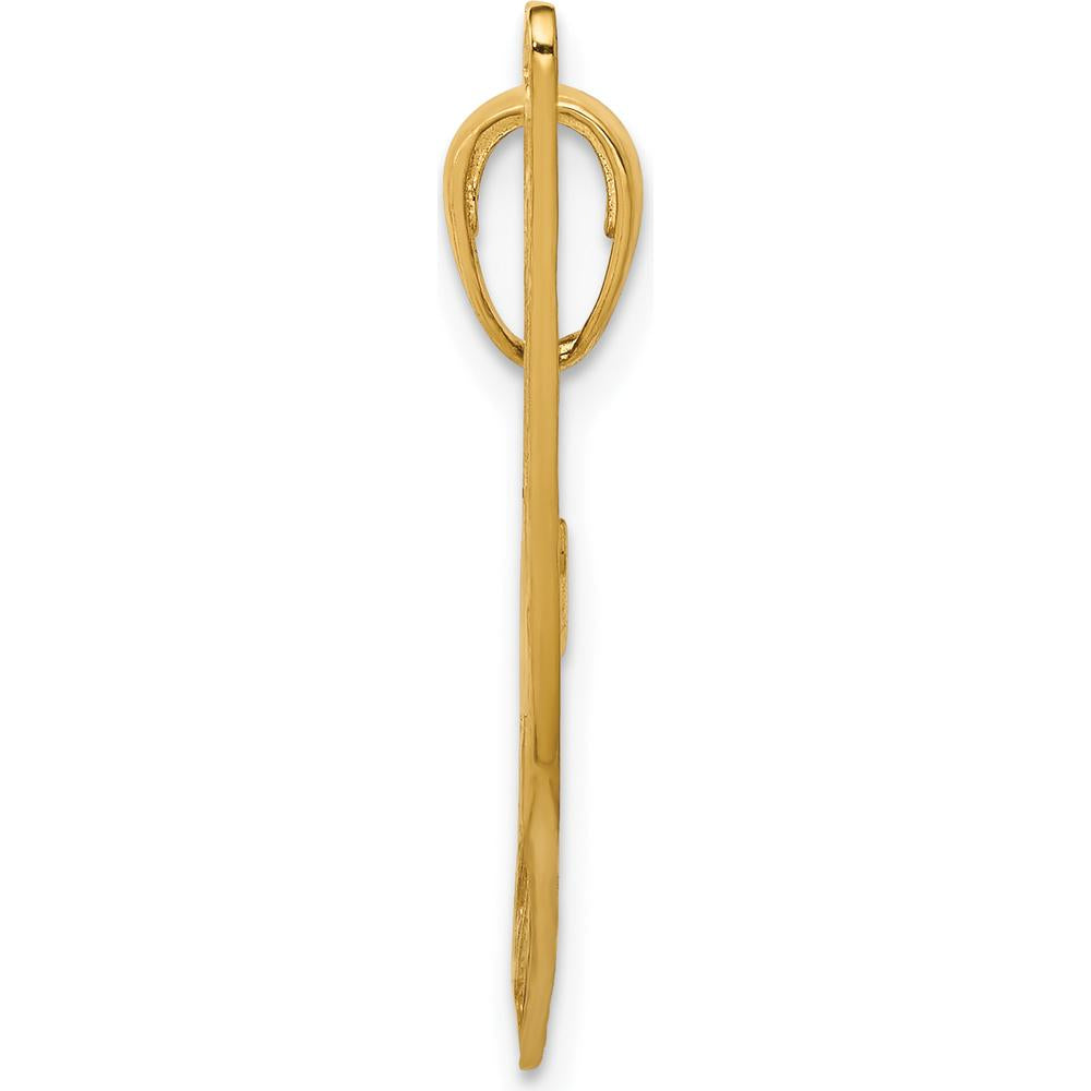 10K Yellow Gold Air Boat Pendant - Themed Charm with Polished Finish