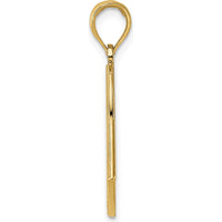 10K Yellow Gold American Flag Charm with Rhodium Accents - Polished Finish, 17.45mm x 18.6mm