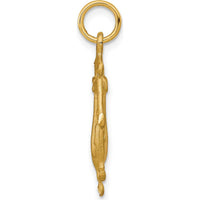 10K Yellow Gold Anchor in a Wheel Charm Pendant - 26mm Length