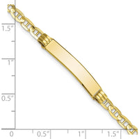 10K Yellow Gold Anchor Link ID Bracelet with Engravable Charm - 7"